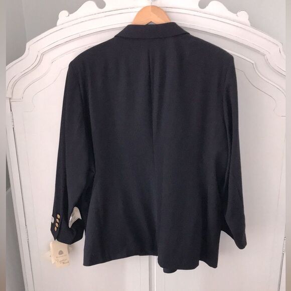 Austin Reed Classic Navy Wool Single Breasted Blazer Size 20W Petite Vintage NWT - Picture 13 of 13